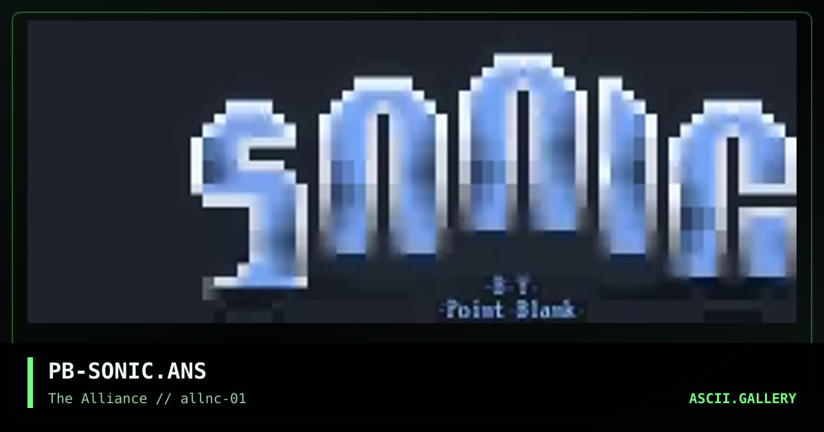 PB-SONIC.ANS, by point blank, 1994