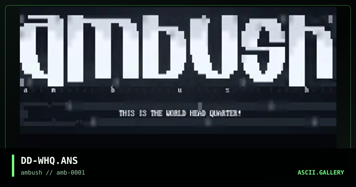 AMBUSH WHQ, by diamond darrell, 1996