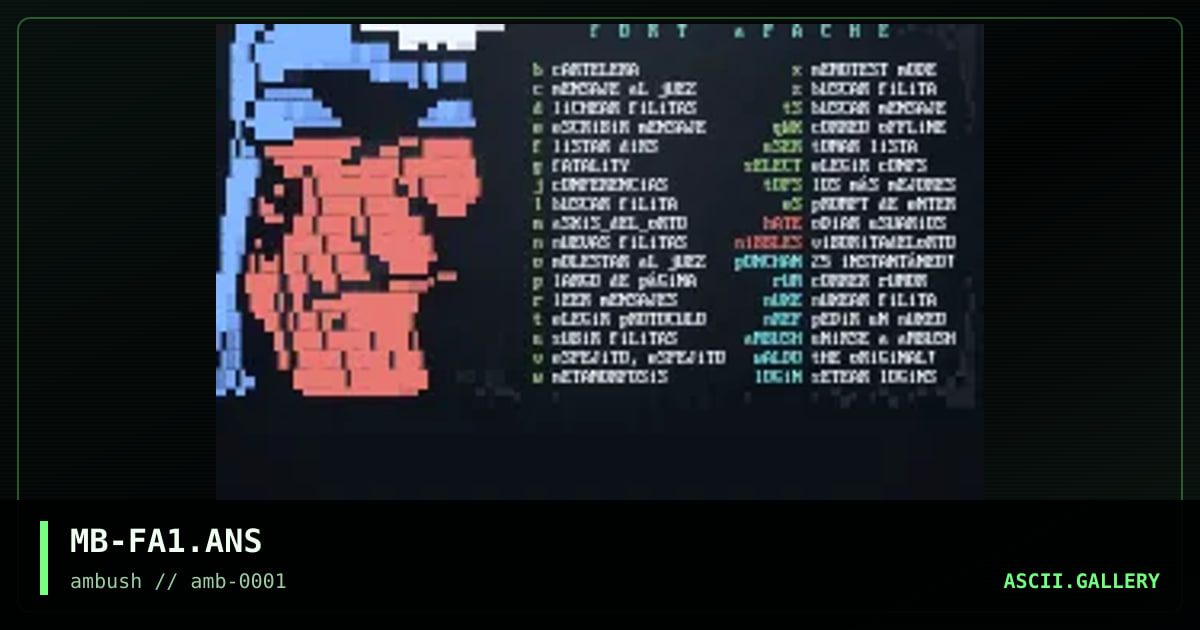 Fort Apache - Main Menu 1, by madbit, 1996