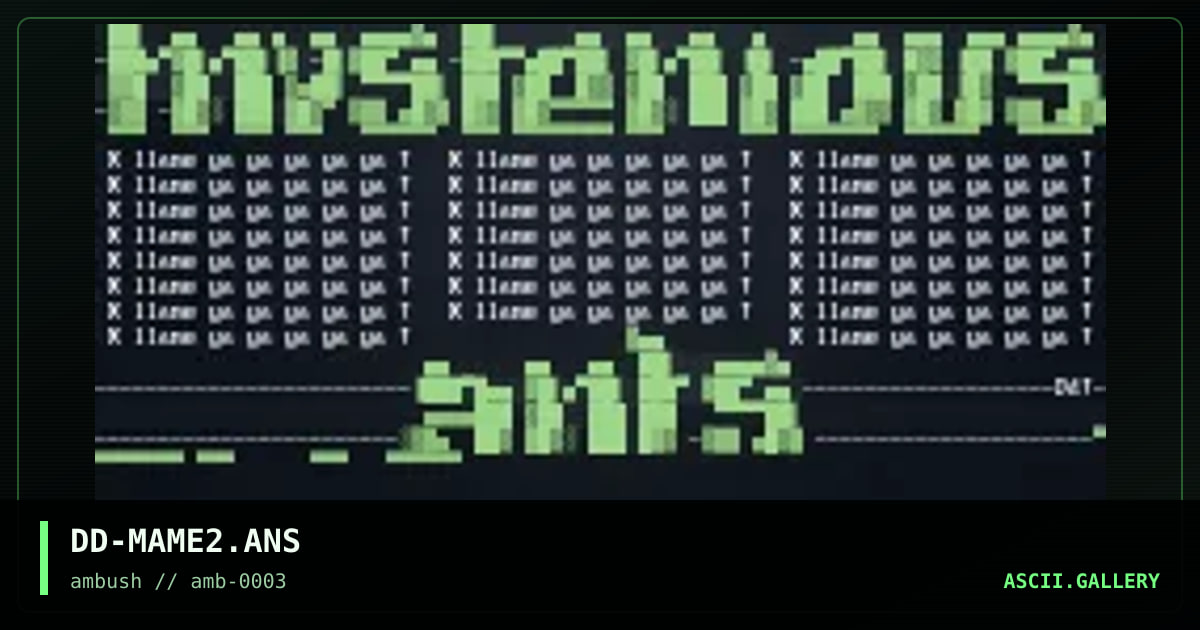 Misterious Art main menu #2, by diamond darrell, 1997