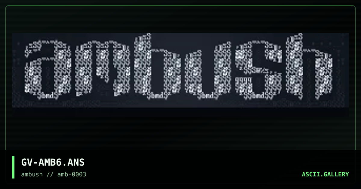 ambush logo #6, by groove ambush, 1997