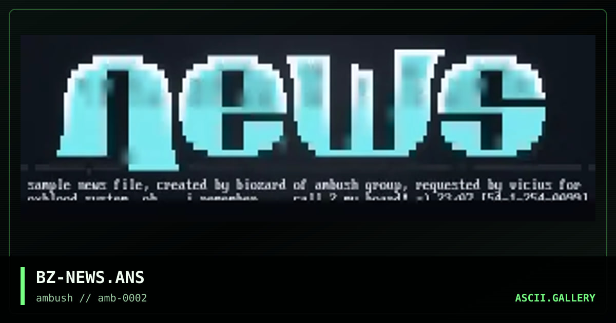 News screen, by biozard, 1996