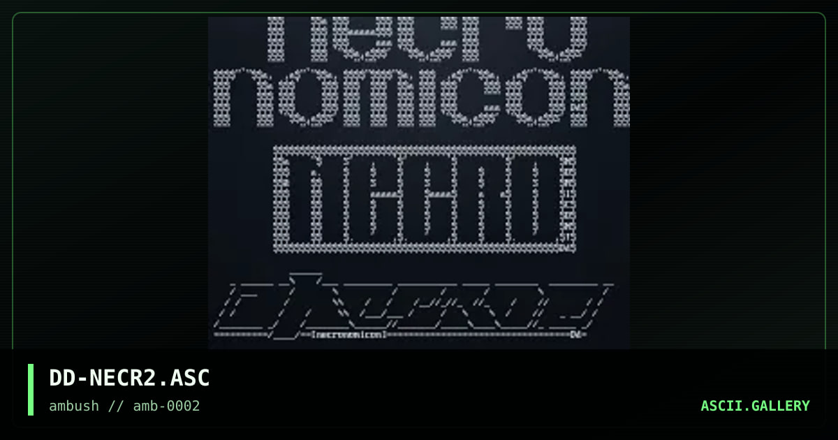 Necronomicon #2, by diamond darrell, 1996