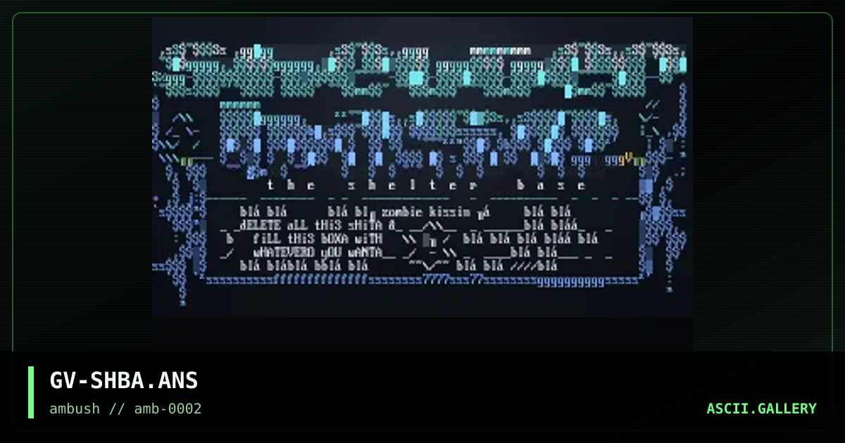 Shelter Base, by groove ambush, 1996