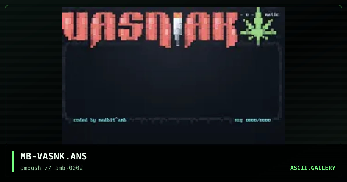 Vasniak-O-Matic, by madbit, 1996