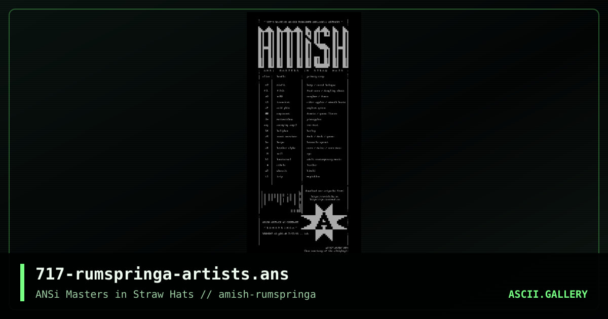 AMiSH ARTiSTS/MEMBERS LIST, by xer0, ungenannt, 2018
