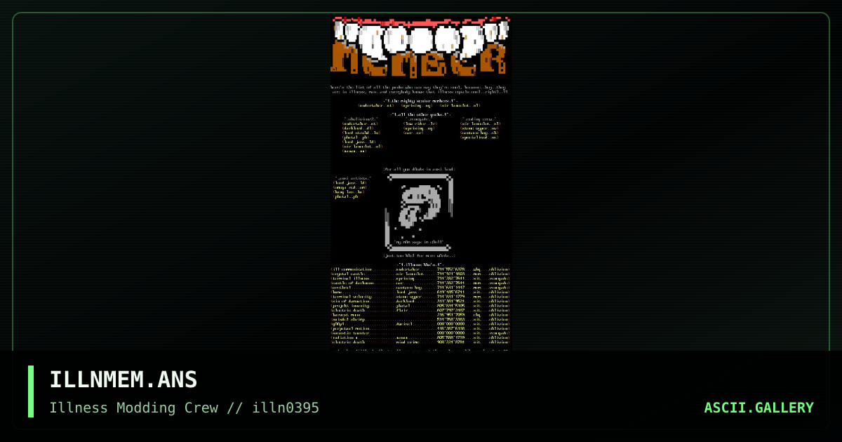 ILLNMEM.ANS, by sir lancelot, 1995
