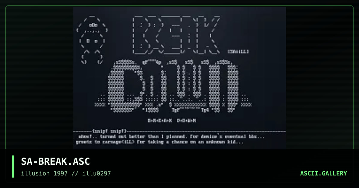 Break Down, by scratch acid, 1997