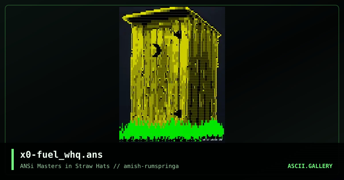 FUEL WHQ / outhouse, by xer0, 2018