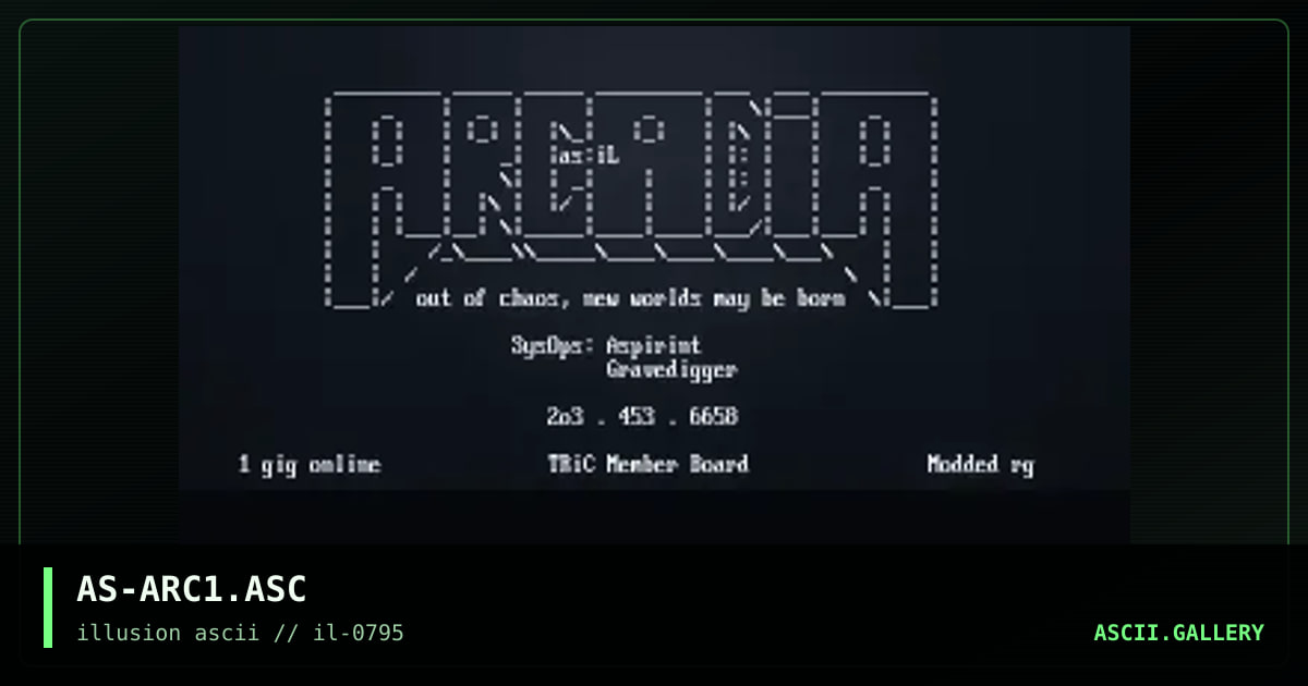 another arcadia ascii, by aspirint, 1995
