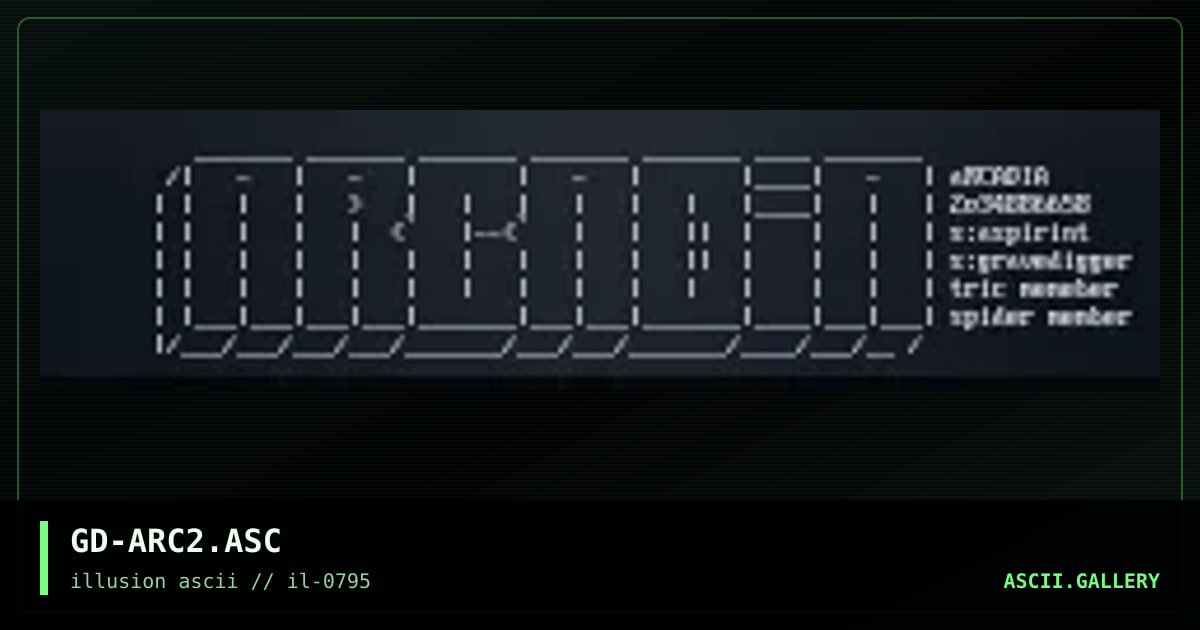 arcadia ascii (2), by gravedigger, 1995