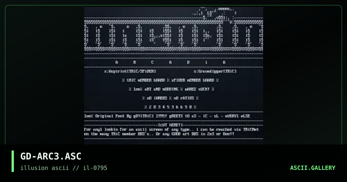 Another Damn Arcadia Ascii (3), by gravedigger, 1995