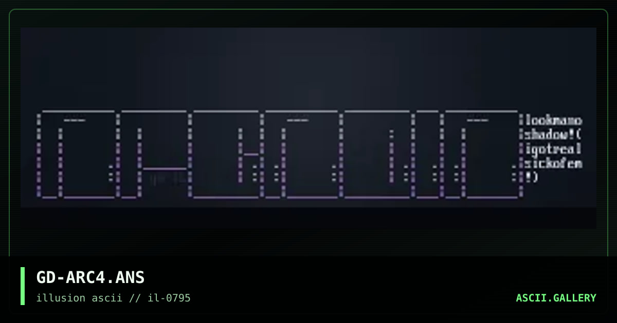 arcadia color ascii, by gravedigger, 1995