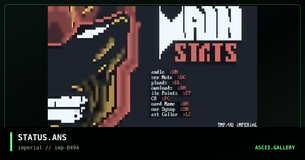 STATUS.ANS, by the masked pirate, vanquish, 1994