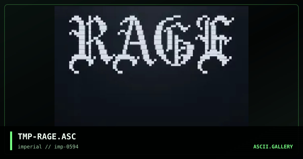 Rage Ascii, by the masked pirate, 1994