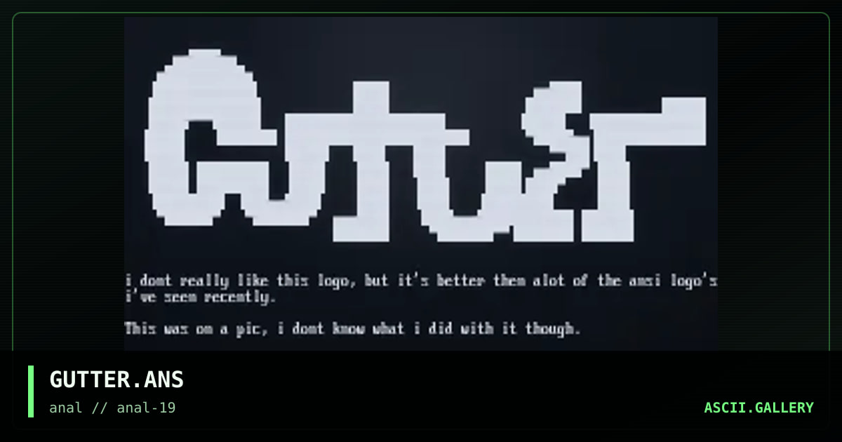 GUTTER.ANS, by untagged, 1999