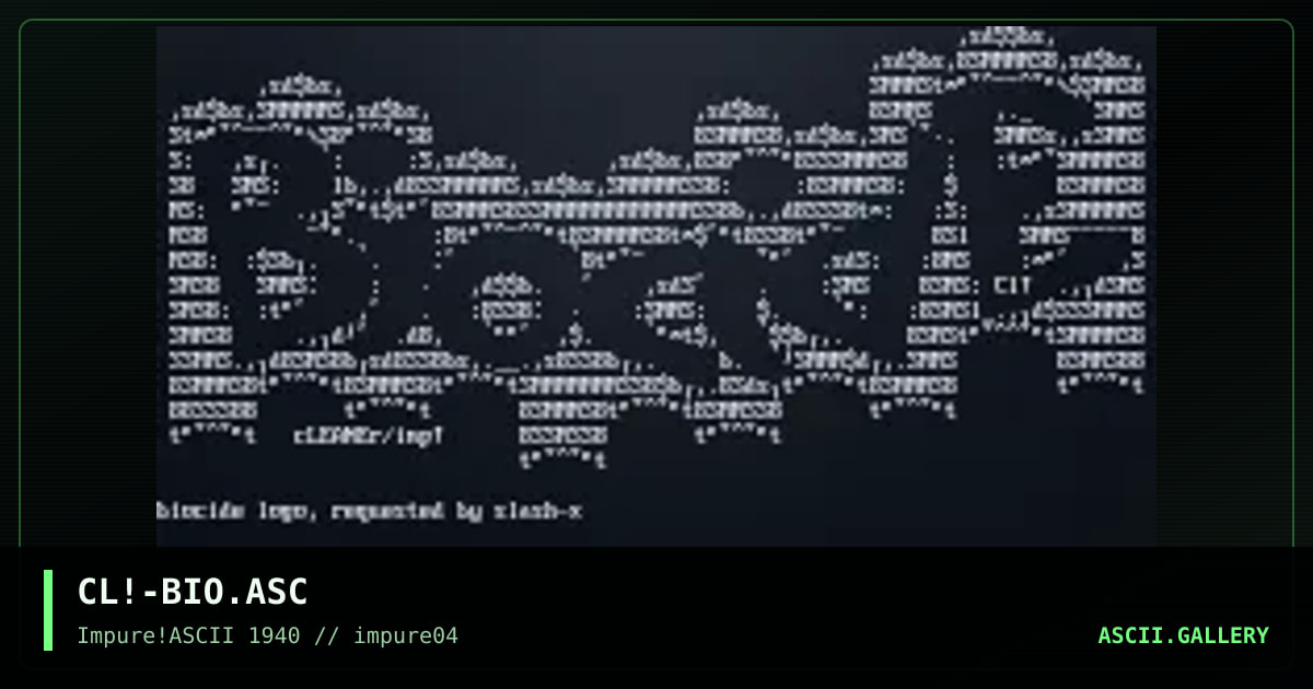 bIOCIDE^LOGo, by cleaner, 1998