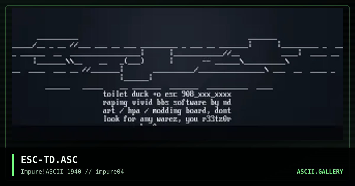 toiled!duck#, by esc, 1998
