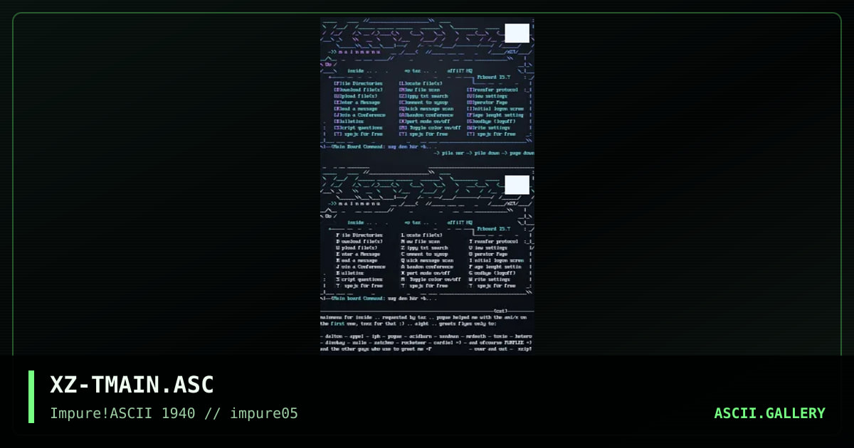 main menus.., by xzip, 1998