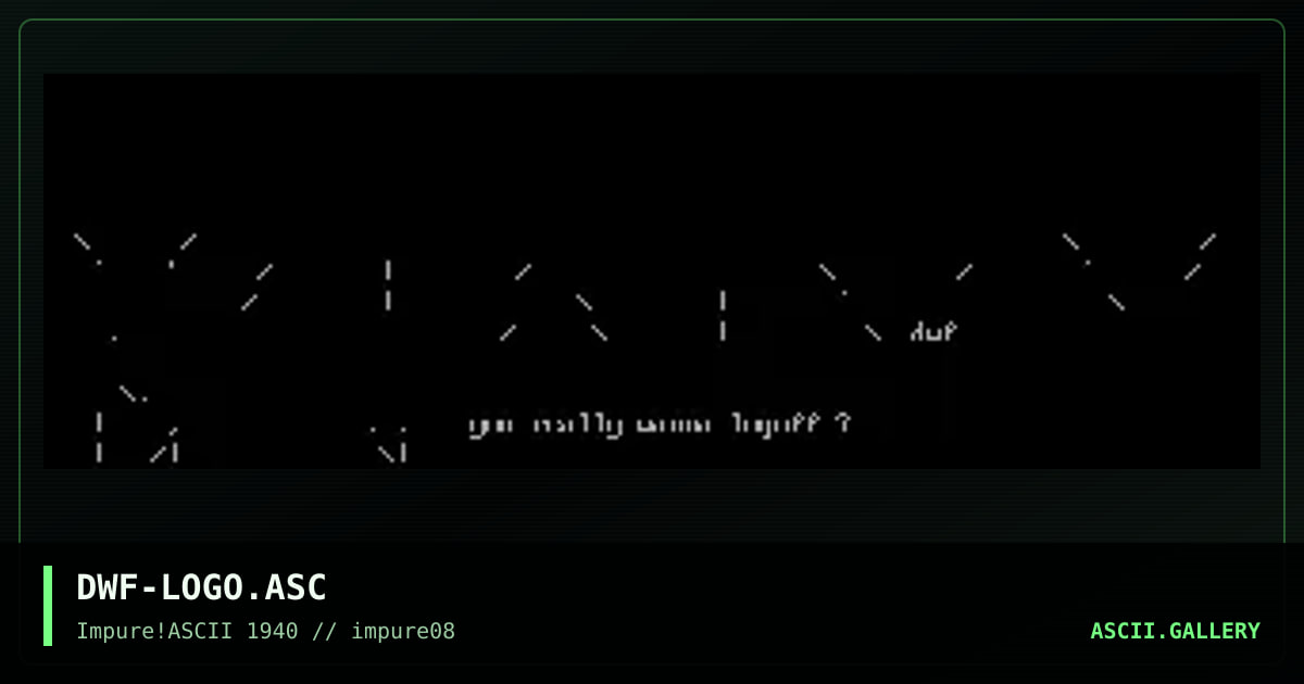 DWF-LOGO.ASC, by dwarf, 1999