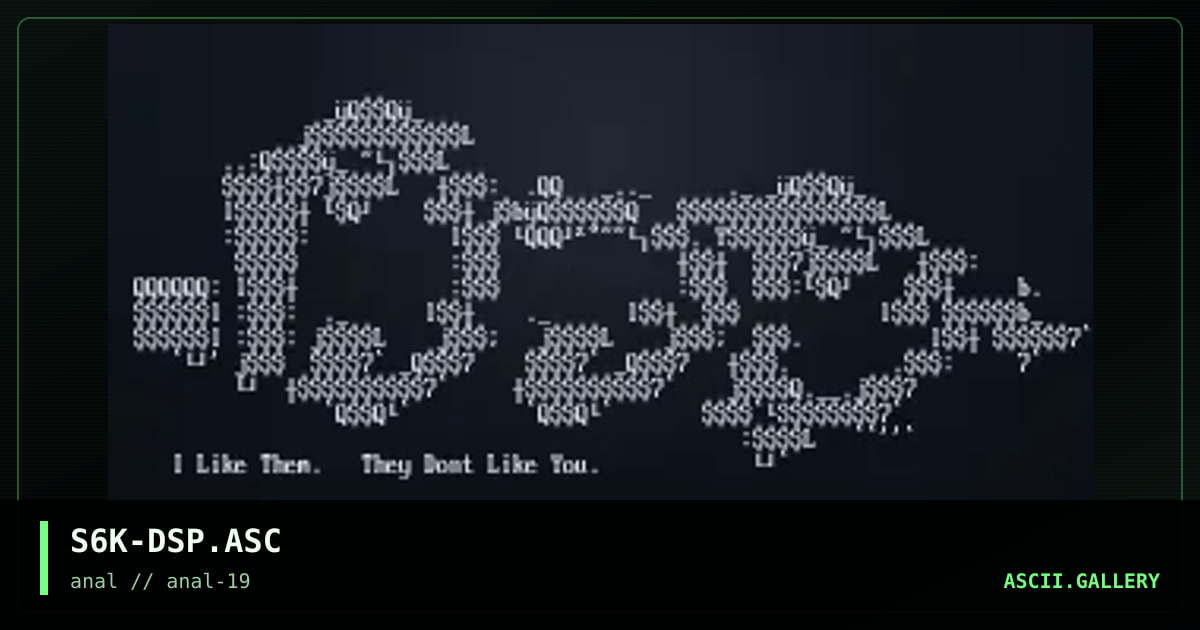 S6K-DSP.ASC, by sinister 6000, 1999