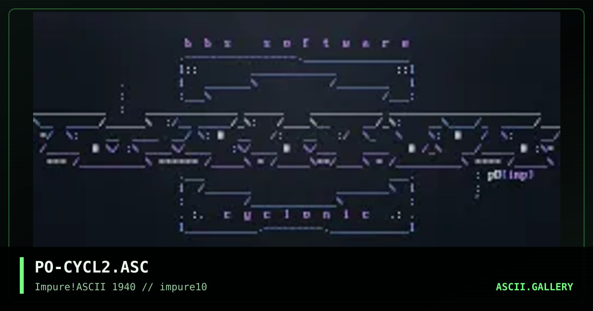 PO-CYCL2.ASC, by pogue, 1999
