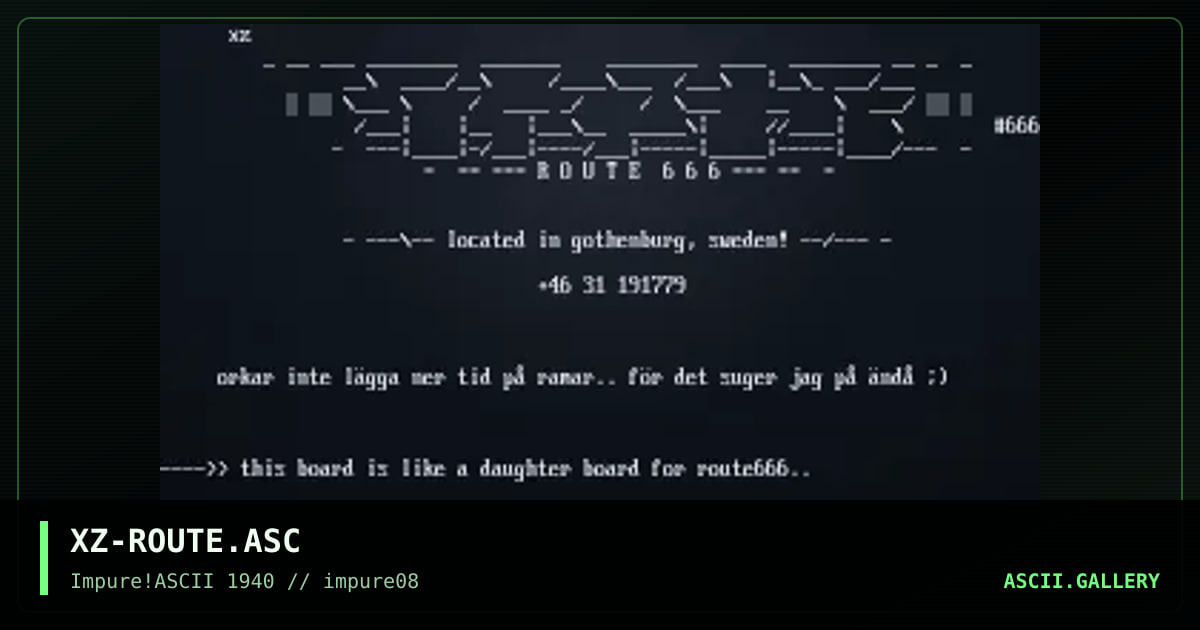 XZ-ROUTE.ASC, by xzip, 1999