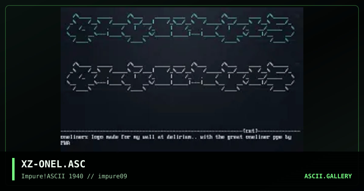 XZ-ONEL.ASC, by xzip, 1999