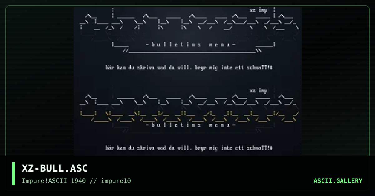 XZ-BULL.ASC, by xzip, 1999