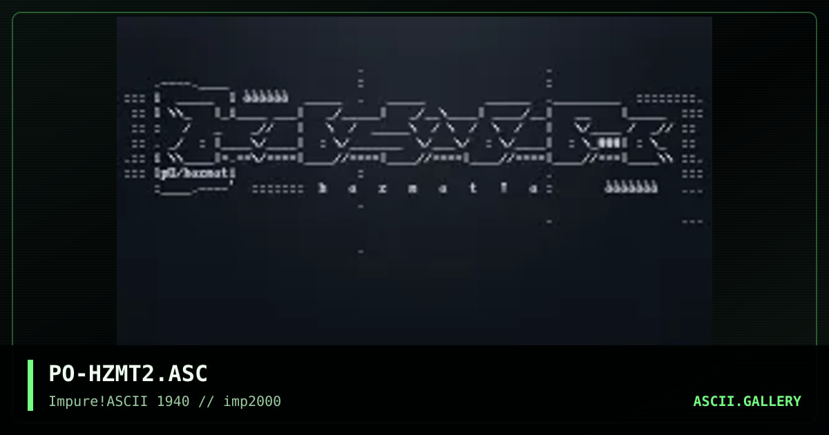 PO-HZMT2.ASC, by pogue, 2000