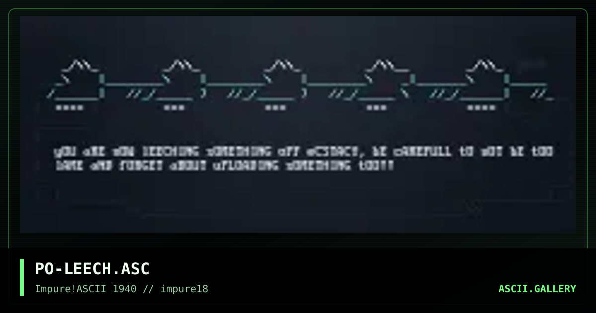 PO-LEECH.ASC, by pogue, 2001