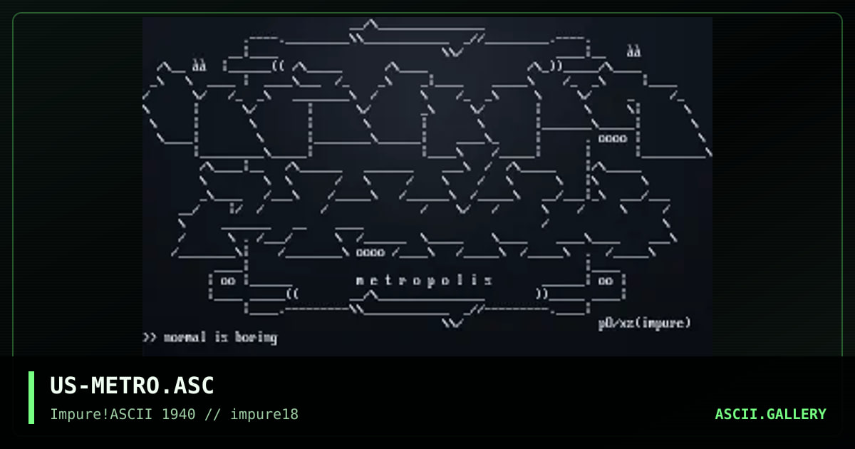 US-METRO.ASC, by pogue, xzip, 2001