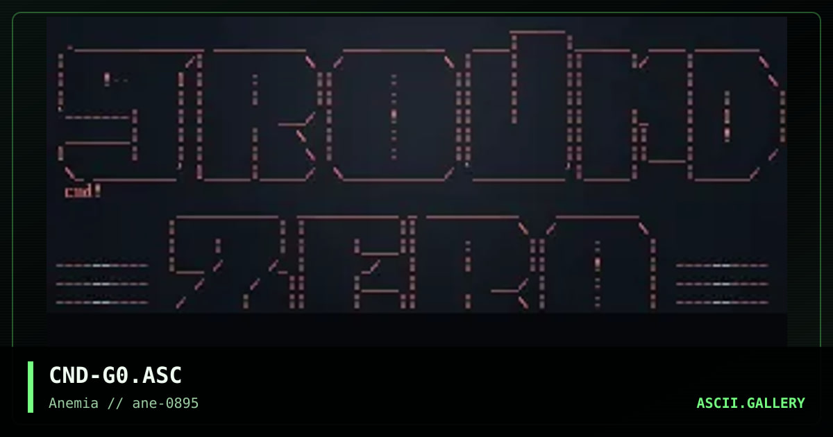 Ground Zero Ascii #1, by conde, 1995
