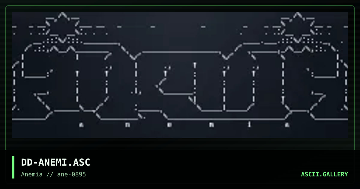 Anemia Ascii #1, by dd, 1995