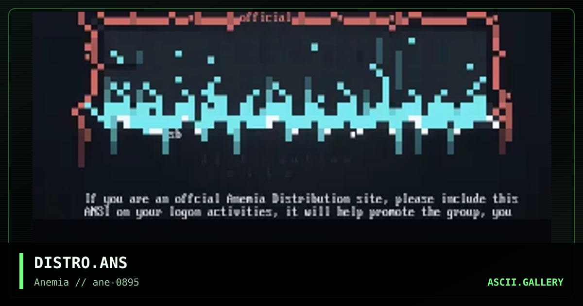 Anemia Distribution Site Screen, by silver blade, 1995