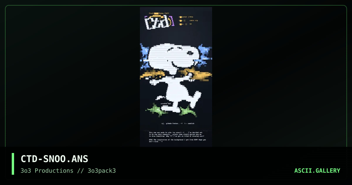 snoopy!!, by crash test dummy, 1997
