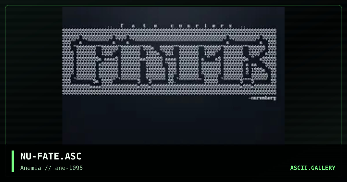 FATE Couriers ASCII #1, by nuremberg, 1995