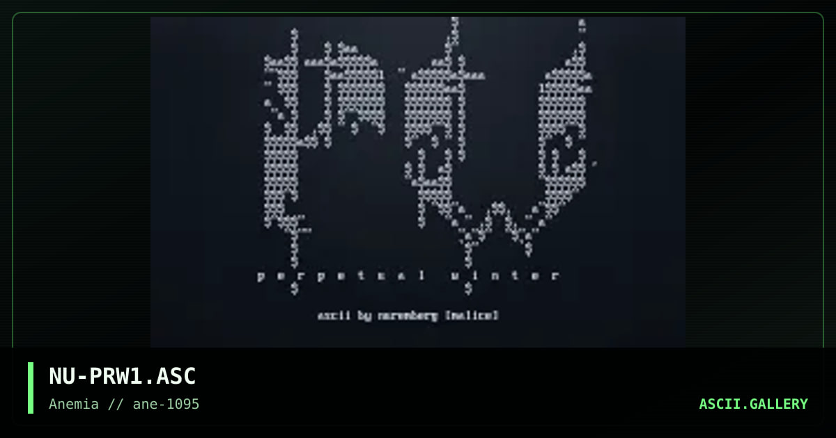 Perpetual Winter ASCII #1, by nuremberg, 1995