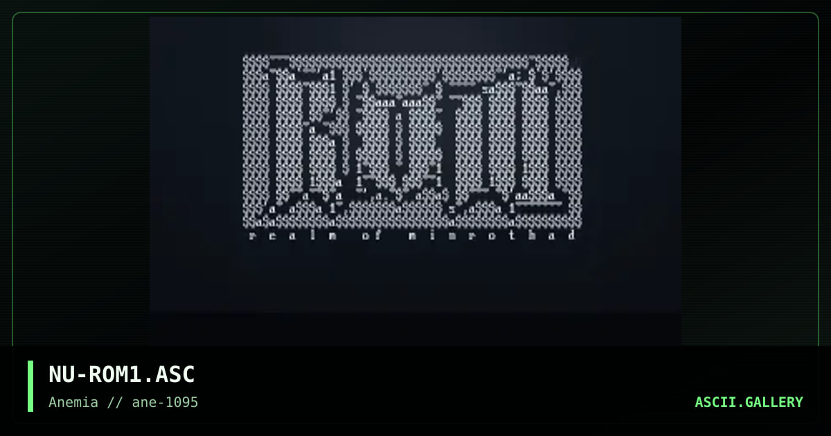 Realm of Minrothrad ASCII #1, by nuremberg, 1995