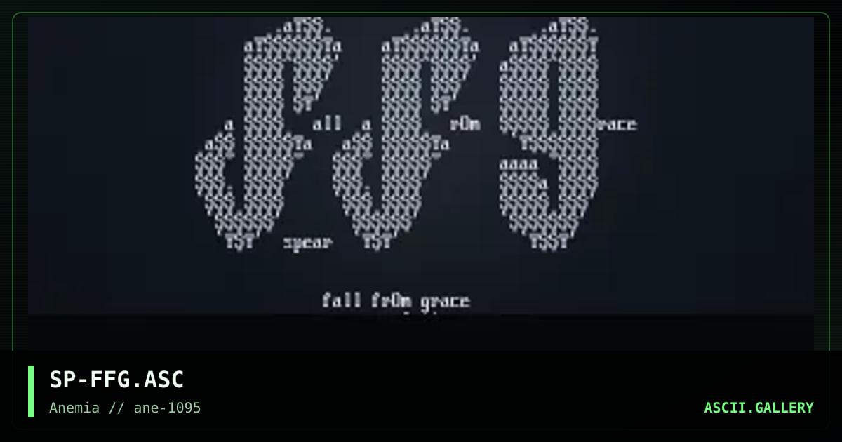 Fall from Grace ASCII #1, by spear, 1995