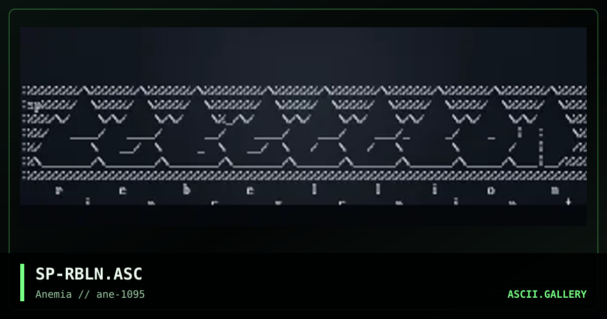 Rebellion IRC Script ASCII #1, by spear, 1995