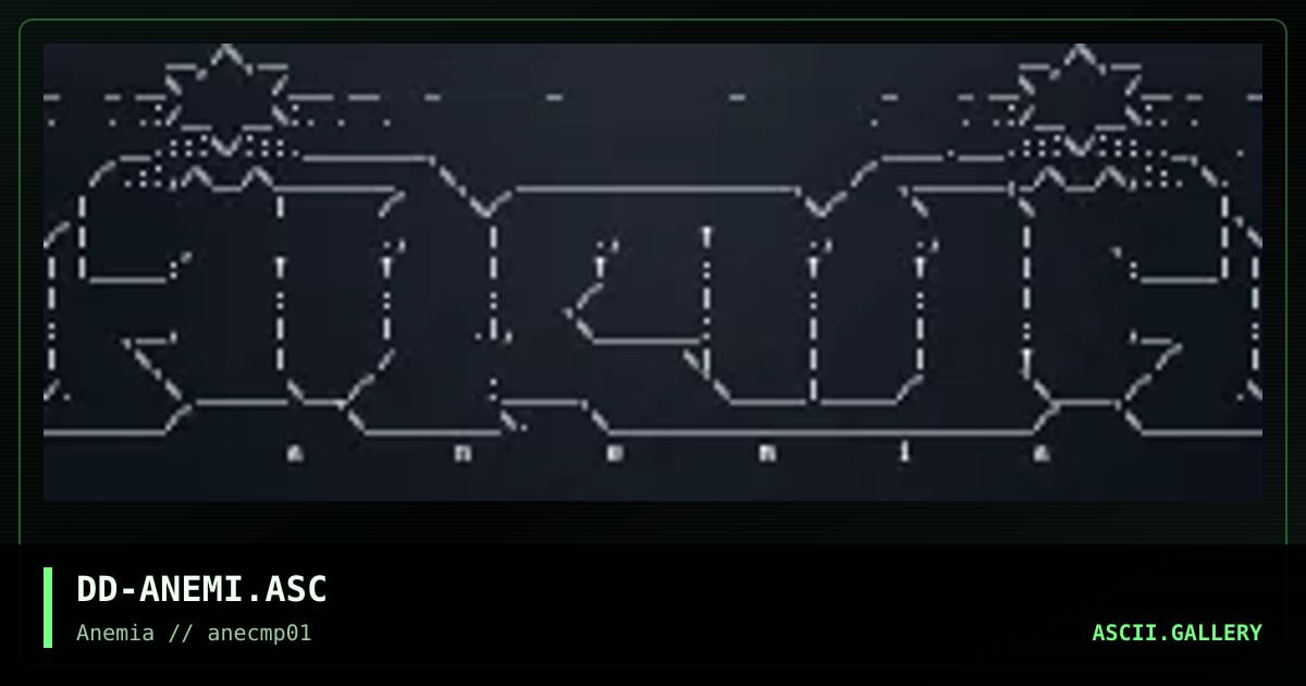 Anemia Ascii #1, by dd, 1995