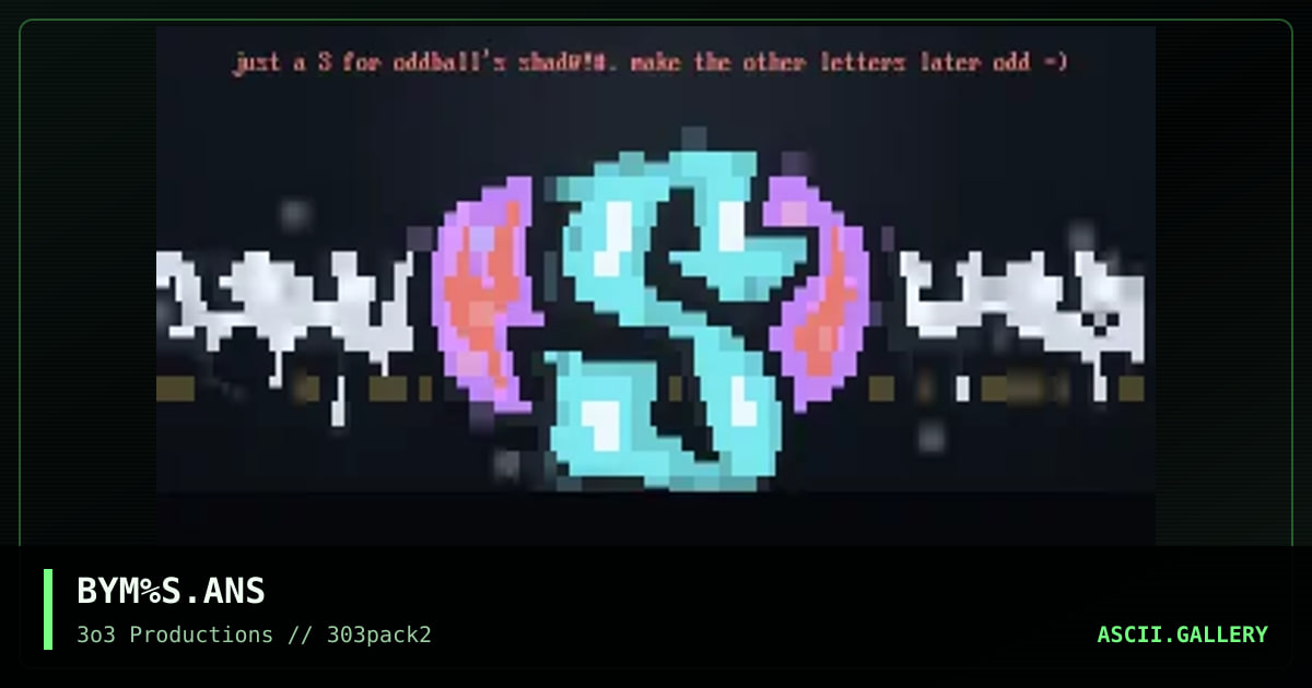 S for oddball, by big yellow man, 1997