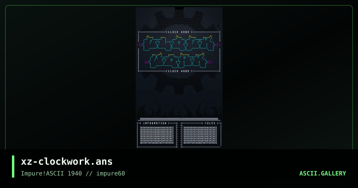 xz-clockwork.ans, by xzip, 2016