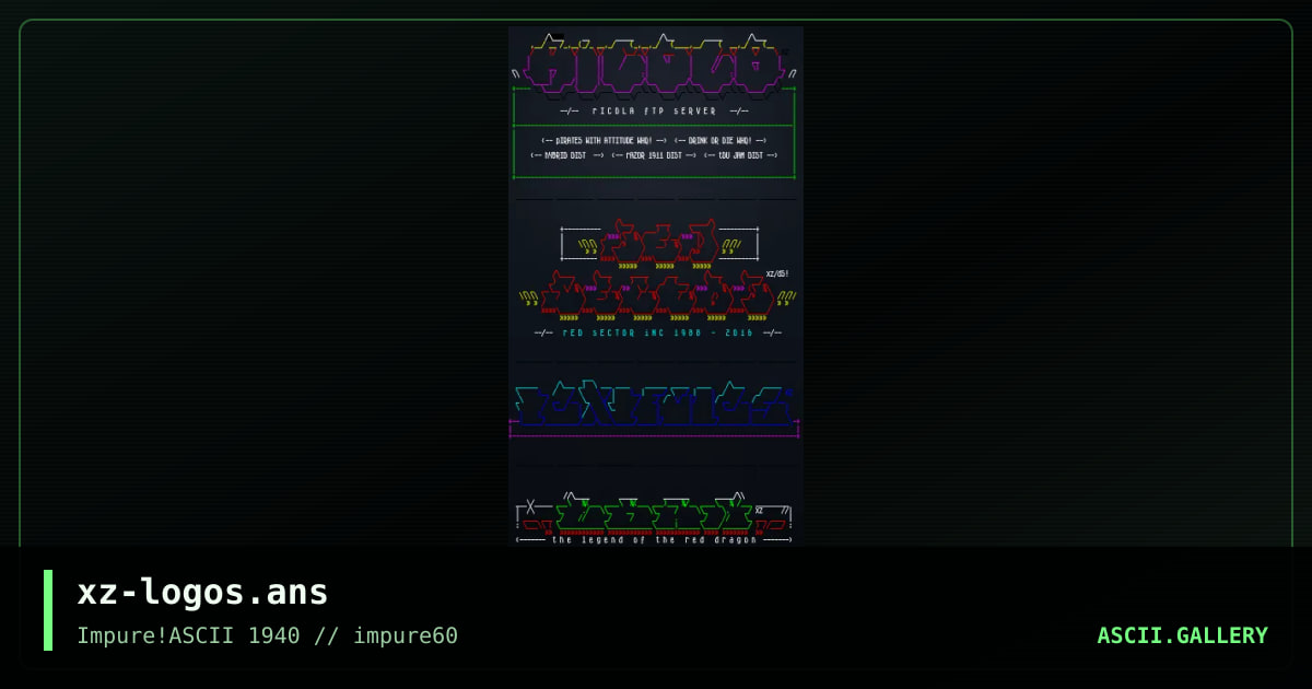 xz-logos.ans, by xzip, 2016