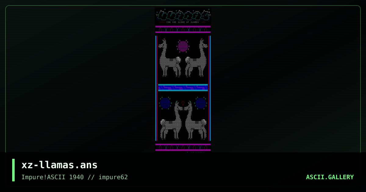 xz-llamas.ans, by xzip, 2016