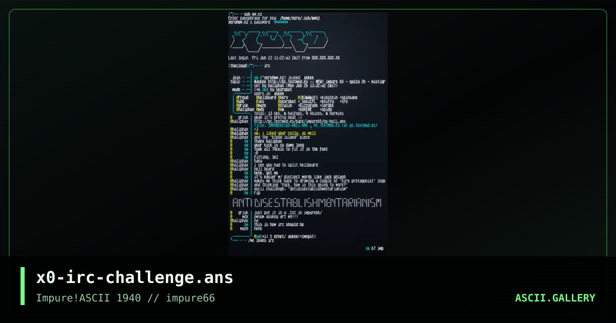 irc challenge, by xer0, 2017