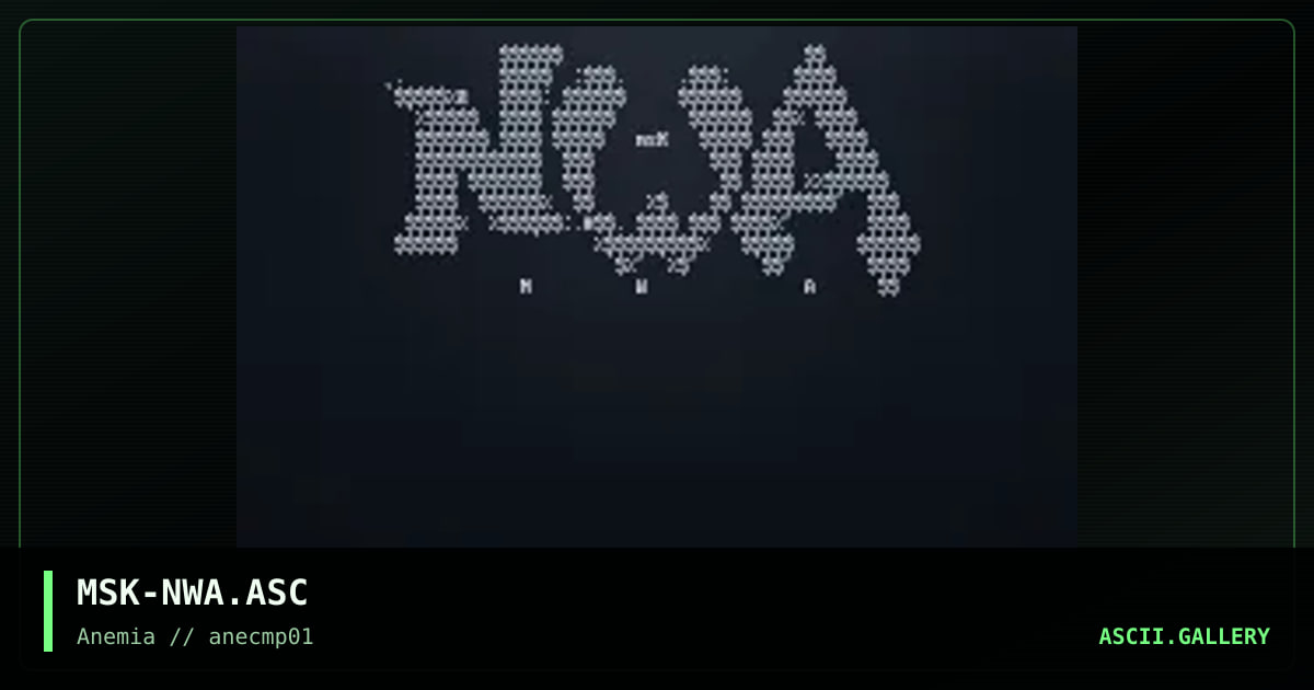 Nwa Ascii, by msk, 1995