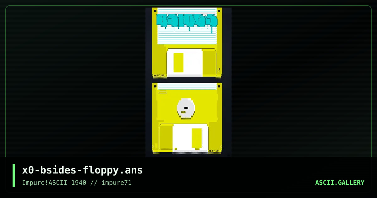 bsides floppy disk, by xer0, 2018