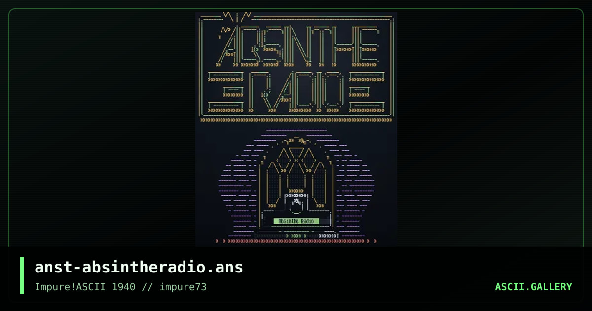 aBSiNTHE Radio Title Screen, by anachronist, 2019